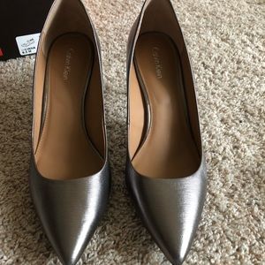 Calvin Klein silver/grey high heels